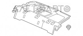 Raftul din spate al Honda Civic X FC 16-21 4d negru, lipsesc capacul, suportul este rupt.