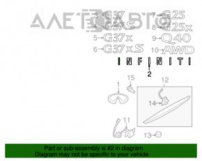 Эмблема надпись Infiniti крышки багажника Infiniti G25 G35 G37 4d 06-14