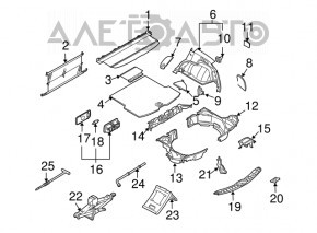 Spumă de polistiren sub instrumentul stâng Infiniti FX35 FX45 03-08