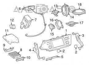 Difuzorul din spatele plafonierei stânga JBL Toyota Camry v55 15-17 SUA