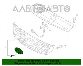 Emblema grila radiatorului Kia Sorento 16-20, nouă, originală OEM