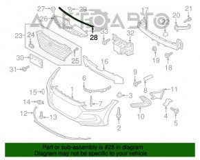 Garnitură de etanșare pentru bara față Hyundai Elantra AD 17-20, nouă, originală