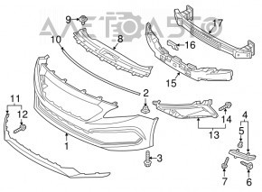 Suportul pentru bara de protecție față dreapta pentru Hyundai Sonata 15-17, nou, neoriginal.