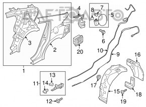 Bara de noroi spate dreapta Hyundai Elantra AD 17-20 nou original