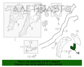 Bara de noroi spate dreapta Hyundai Elantra AD 17-20 nou original