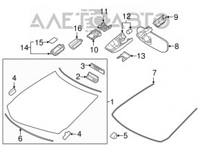 Oglindă interioară Lexus RX350 RX450h 16-22 auto-dimming, Home link, busolă, fără cameră