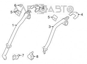 Centura de siguranță spate stânga pentru Nissan Sentra 13-19, culoare neagră.