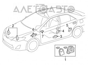 Senorul airbag pentru ușa stângă Toyota Camry v50 12-14 SUA