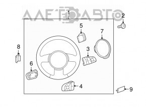 Volan gol Audi Q5 8R 09-12 din piele, negru, pielea este decolorată