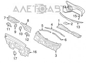 Grila stergatoarelor din plastic Audi Q5 8R 09-17 sus