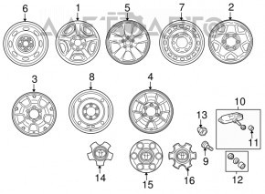 Piuliță roată d21 M12x1.5 Toyota Camry v30 02-06 tip 5 nou OEM original