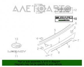 Эмблема надпись AWD крышки багажника Subaru Legacy 15-19