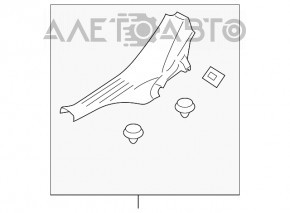 Capacul pragului din spate stânga pentru Subaru Legacy 15-19, negru, ușor uzat.