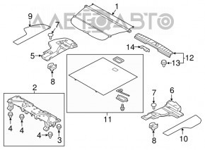 Capota portbagajului stânga Subaru Outback 15-19, neagră, pliată