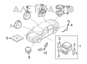 Динамик дверной передний левый Hyundai Sonata 11-15 тип 2