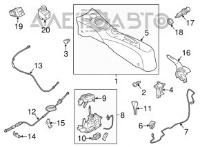 Capacul schimbatorului de viteze Nissan Versa Note 13-19 zgârieturile