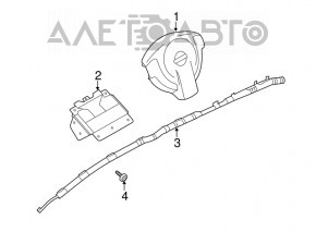 Airbag-ul de pasager din bordul Nissan Rogue 14-20.