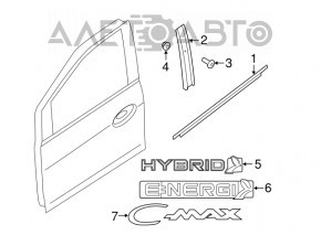 Накладка двери боковая передняя левая Ford C-max MK2 13-18 под полировку