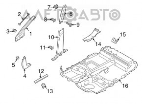 Capacul pragului din față dreapta Ford Transit Connect MK2 13- negru