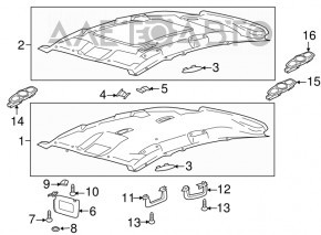 Manerul plafonului din spate dreapta Ford C-max MK2 13-18 gri