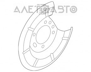 Capacul discului de frână din spate stânga Ford Focus mk3 11-18 cu tamburi, cu mecanism de frână de mână