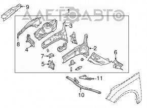 Capacul de protecție a suspensiei față, stânga spate, Ford Focus mk3 11-18