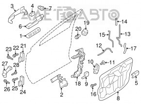 Capacul mânerului exterior stânga față Ford Explorer 11-19 crom