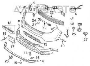 Suportul de bara fata stanga pentru Ford Explorer 11-15 pre-restilizare.