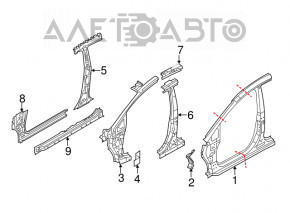 Bara caroserie dreapta fata Ford Fiesta 11-19