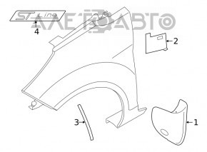 Брызговик передний левый Ford Fiesta 14-19 рест 4d