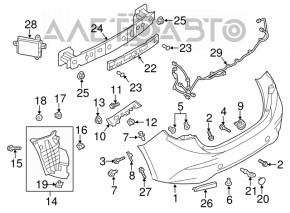 Suportul pentru bara spate stânga Mazda 3 14-18 BM