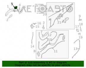 Capacul mânerului exterior al ușii din spate stânga Ford Transit Connect MK2 13- negru