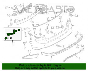 Крепление заднего бампера внешн правое Ford Focus mk3 11-14 дорест 4d