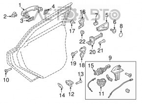 Buclele ușii din spate dreapta superioară Ford Focus mk3 11-18