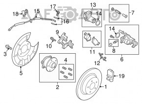 Butuc spate stânga Ford Escape MK3 13-19 AWD fără 1 piuliță