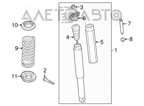 Amortizor spate dreapta Ford Escape MK3 13-15 grosime 40mm, ruginit