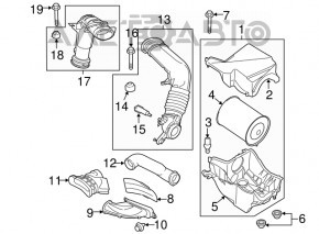 Corpul filtrului de aer Ford Escape MK3 13-19 2.0T