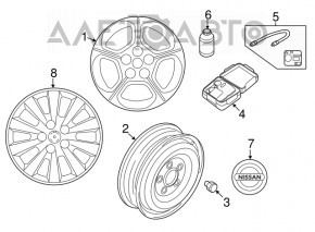 Roată de 16 inch, 6,1/2J ET40, 5*114,3 Nissan Leaf 11-17, jantă