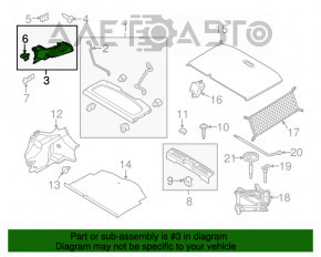 Capacul spate al stâlpului drept inferior Ford Fiesta 11-19 5 uși pentru cortină