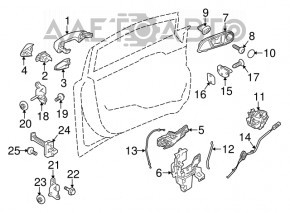 Mânerul ușii exterioare din spate, stânga, pentru Ford Fiesta 11-19.