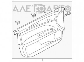 Capacul ușii cartela dreapta față Ford Fusion mk5 13-16 titanium, piele, negru, zgârieturi