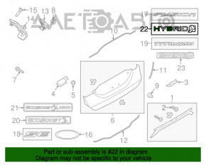 Emblema cu inscripția HYBRID pentru capacul portbagajului Ford Fusion mk5 13-18