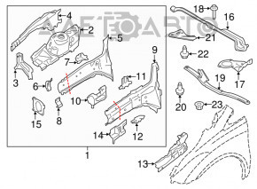 Partea din față dreapta a caroseriei Ford Transit Connect MK2 13-