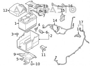 Terminalul bateriei plus Lincoln MKC 15- cu cablaj