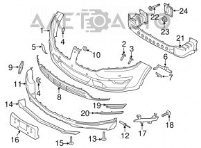 Grila bara fata dreapta Lincoln MKC 15-18 pre-restilizare cu crom