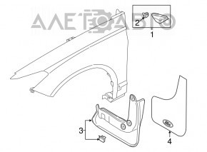 Moldura aripii triunghiulară dreapta Ford Fusion mk5 13-20, două cromuri.