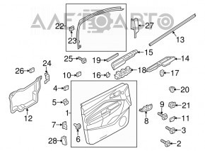 Controlerul geamului electric din partea din față stânga pentru Ford C-max MK2 13-18 cu capac, culoare bej.