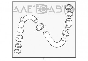 Резиновая часть патрубка на интеркулер правого Ford Edge 15-18 2.0T
