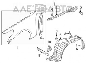 Aripa fata dreapta Infiniti G25 G35 G37 4d 07-13 nou original OEM