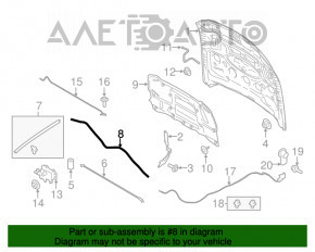 Уплотнитель капота задний Ford Mustang mk6 15-